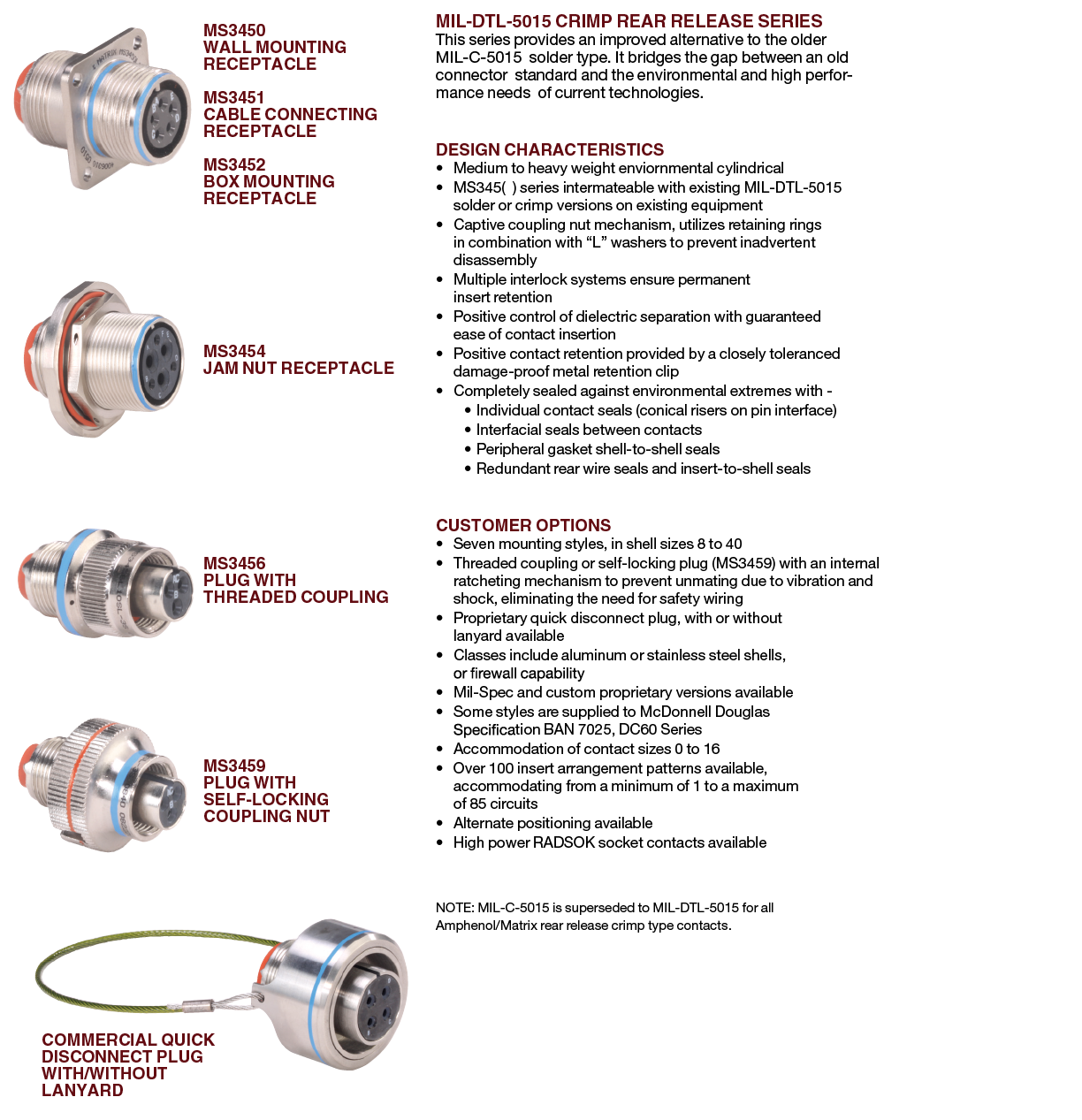 Matrix MIL-DTL-5015 High Power Connector | MIL-DTL-5015 Connectors ...